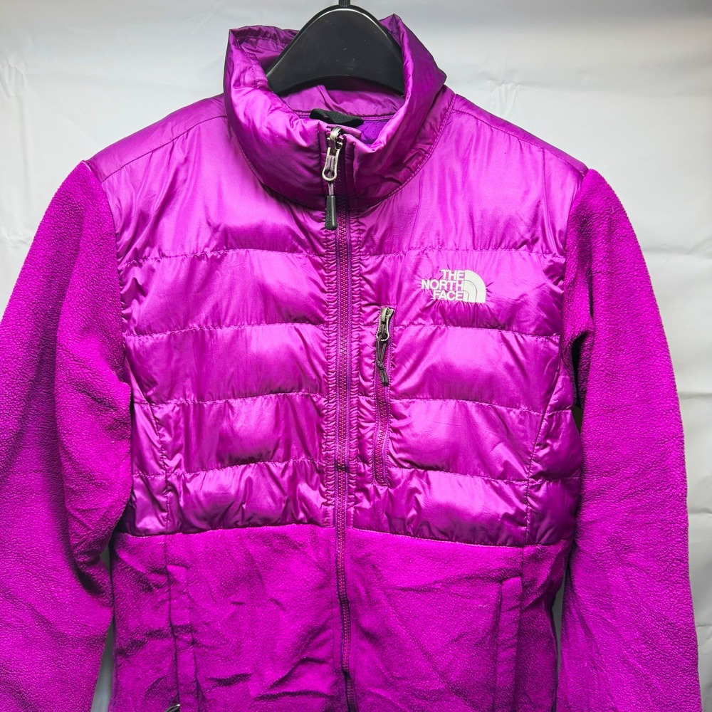 The North Face Denali Down Jacket Womens M Purple 550 Fill Fleece Puffer A54L
